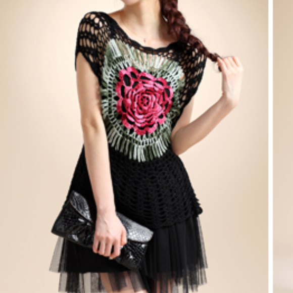 Sweater Hollow Hook Flower (hand made) - Picture 3 of 7